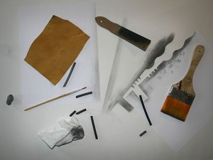 Various art supplies pictured that are used in Boise, Idaho art classes with Kevin McCain