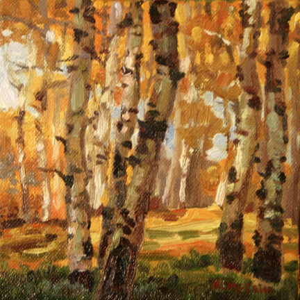 Landscape Painting of Aspen trees by Art Instructor Kevin McCain