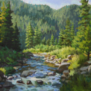 Painting of Small Creek in the Mountains