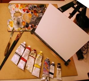 oil painting class supplies for class with Kevin McCain