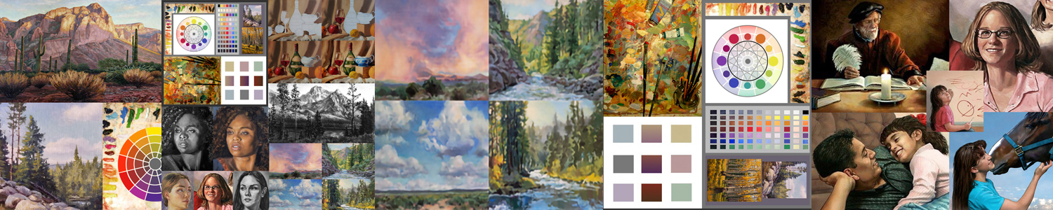 Paintings and original artwork by the artist Kevin McCain to advertise fine art classes in Boise, Idaho